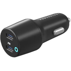 Powerology 45W Ultra-Quick Dual Output Car Charger Black
