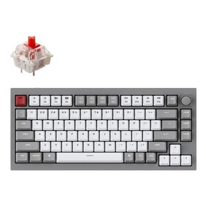 Keychron Q1 QMK Custom Mechanical RGB Keyboard Fully Assembled Knob version With Hot-swappable Sockets/Gateron G Pro Red Switches - Space Grey