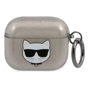 Karl Lagerfeld TPU Choupette Glitter Case for Apple AirPods 3 - Black