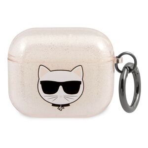 Karl Lagerfeld TPU Choupette Glitter Case for Apple AirPods 3 - Gold