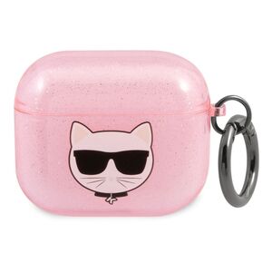 Karl Lagerfeld TPU Choupette Glitter Case for Apple AirPods 3 - Pink