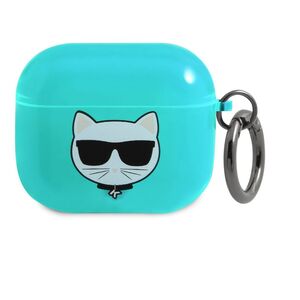 Karl Lagerfeld TPU Choupette Fluo Case for Apple AirPods 3 - Blue
