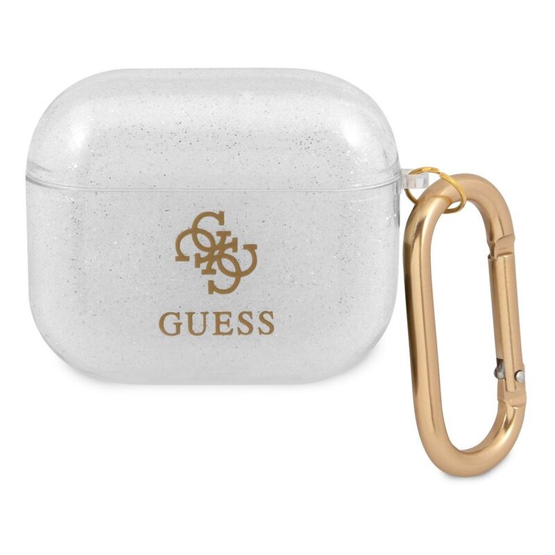 Guess TPU Colored Glitter Case for AirPods 3 - Transparent