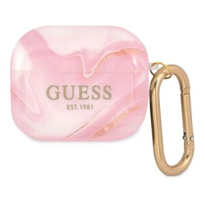 Guess TPU Shiny New Marble Case for AirPods 3 - Pink