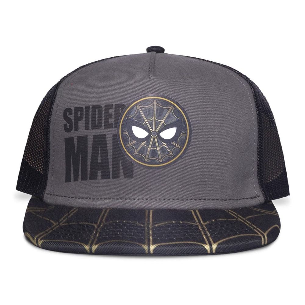 Difuzed Marvel Spider-Man No Way Home Webbed Brim Snapback Trucker Cap - Black