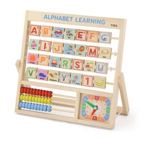 Viga Learning Alphabet & Clock Wooden Set