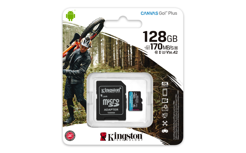 Kingston Canvas Go+ 170R Class 10 4K microSD Card - 128GB