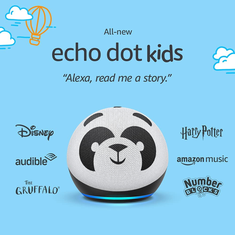 Amazon Echo Dot Kids (4th Gen) Smart Speaker Designed for Children with Parental Controls - Panda