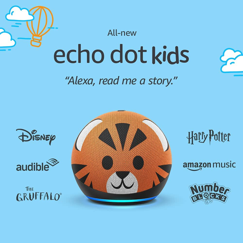 Amazon Echo Dot Kids (4th Gen) Smart Speaker - Tiger