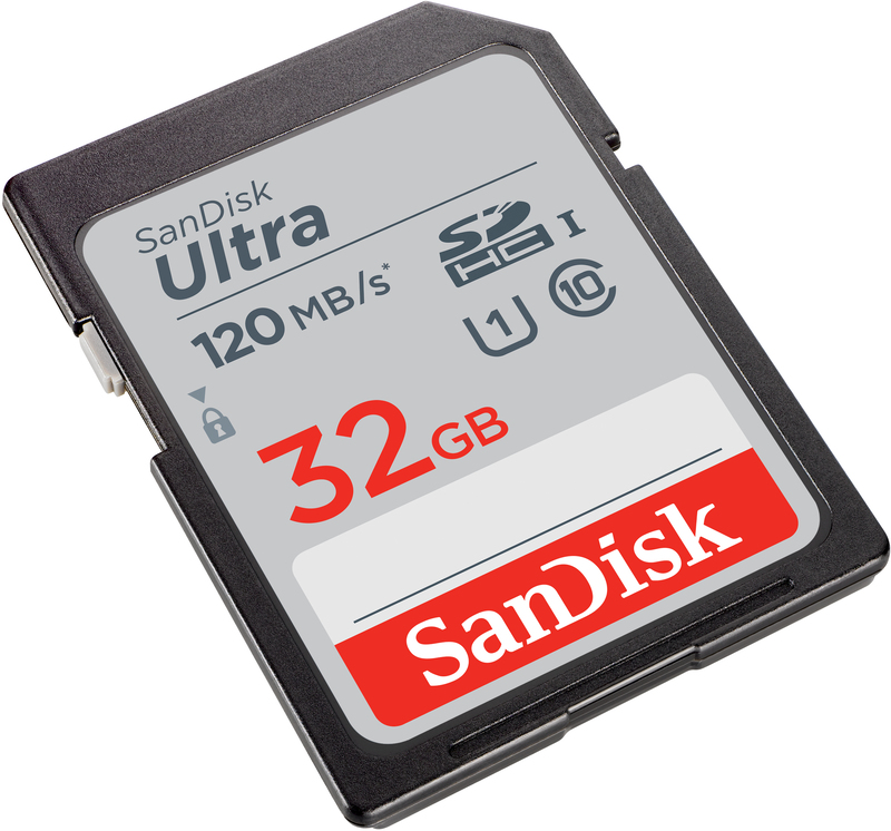 Sandisk Ultra SDHC 120MB/s Class 10 UHS-I Memory Card - 32GB