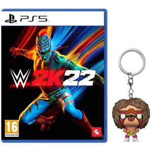 WWE 2K22 - PS5 (PEGI) + Funko Pop! WWE Ultimate Warrior Keychain