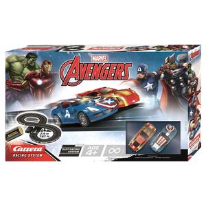 Carrera The Avengers Captain America Stormer & Iron Man Tech Racer Slot Car Racing System 2.4m