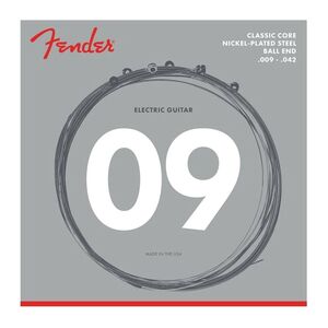 Fender 255L Classic Core Electric Guitar Strings - Nickel-Plated Steel - Ball Ends (.009-.042)