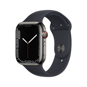 Apple Watch Series 7 GPS + Cellular 45mm Graphite Stainless Steel with Midnight Sport Band - Regular