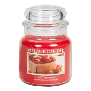 The Village Candle Fresh Strawberries Jar Candle 390 G