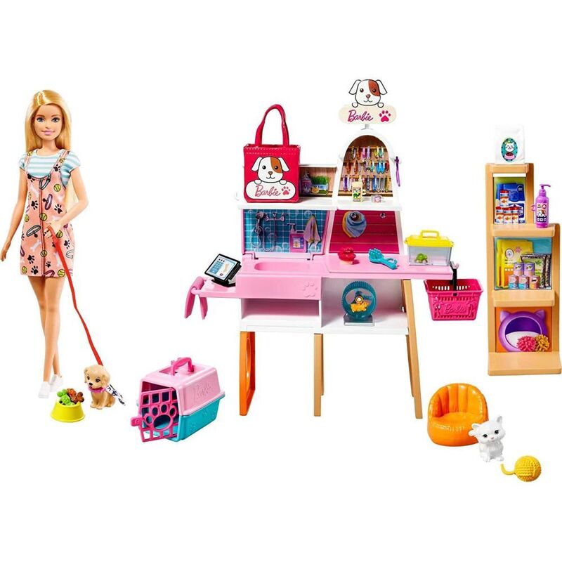 Barbie Pet Supply Store With Doll Playset GRG90