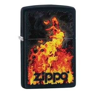 Zippo Ci412316 218 Fire With Zippo Design Black Matte  Windproof Lighter