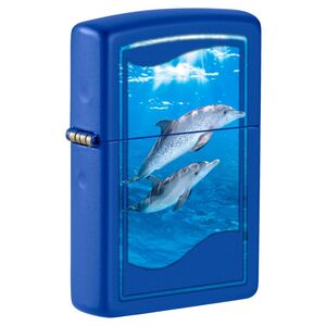 Zippo CI412701 229 Dolphin Design Royal Blue Matte Windproof Lighter