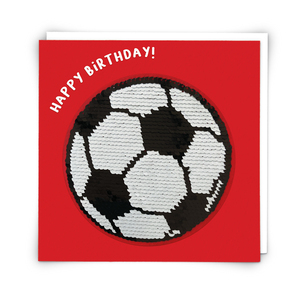 Redback Cards Sequin Football Greeeting Card (16 x 16cm)