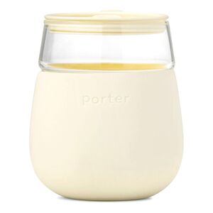 W&P Porter Glass W/ Silicon Sleeve - Cream 444ml