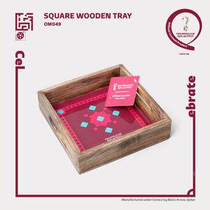 FIFA Square Wooden Tray 10 x 10 x 2.5 Inch - OM049