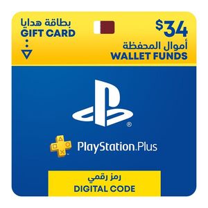Sony PlayStation Plus Wallet Top Up 34 USD - (Qatar) (Digital Code)