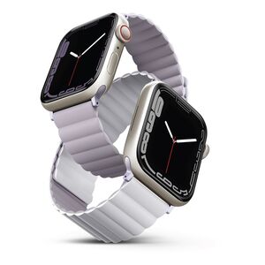 Uniq Revix Reversible Magnetic Strap for Apple Watch 45/44/42mm - Lilac/White