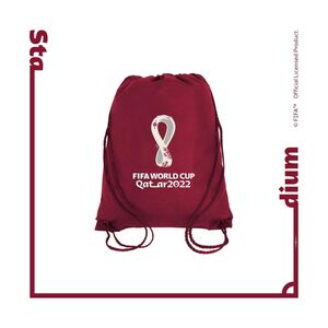 Q-Live FIFA World Cup Qatar 2022 Water-Resistant Drawstring Bag With Event Name And Emblem - Maroon