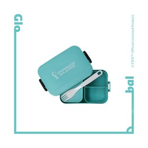 FIFA World Cup Qatar 2022 Lunch Box with Emblem - Turquoise