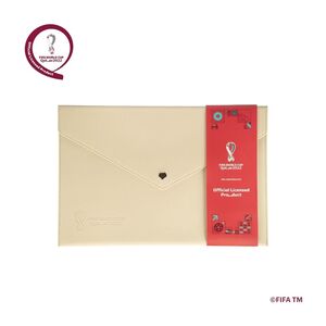 Q-Live Fifa World Cup Qatar 2022 File Bag With Emblem - Sand