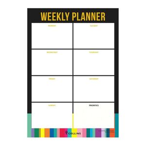 Collins Debden Edge A4 Weekly Planner Pad (60 Sheets) - Black