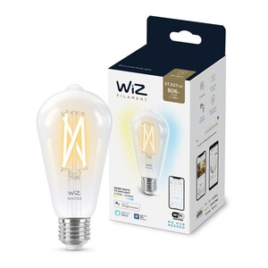 WiZ Filament Clear ST64 E27 Smart Light Bulb - Tunable White (60W)