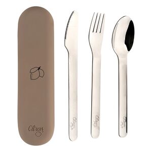 Citron Cutlery Set (Spoon/Fork/Knife) - Brown