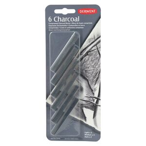 Derwent Compressed Charcoal Blister (Pack Of 6)