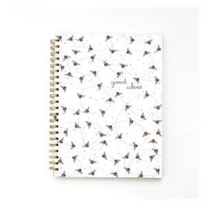 Belly Button Designs Bees A4 Spiral Notebook - White