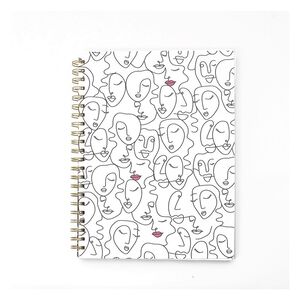 Belly Button Designs Faces A4 Spiral Notebook - White
