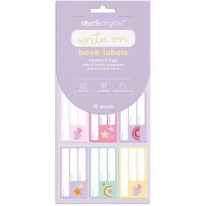 Stuck on You Write on Book Labels - Pastel Party (18 Pack)