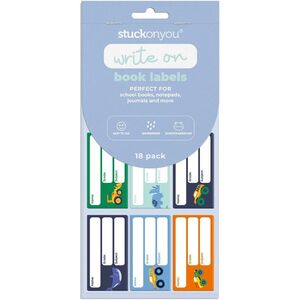 Stuck on You Write on Book Labels - Revs & Roars (18 Pack)