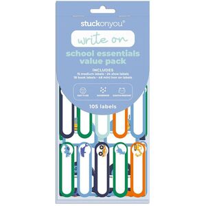 Stuck on You School Write on Labels Essentials Value Pack - Revs & Roars (105 Labels)