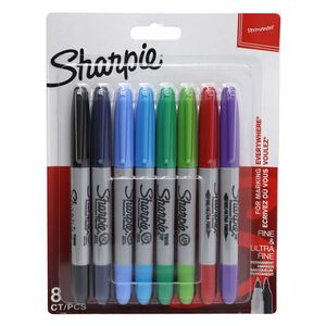 Sharpie Permanent Markers - Twin Tip (Pack Of 8)