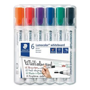 Staedtler Lumocolor Whiteboard Markers - Assorted Colours (Pack Of 6)