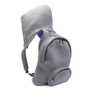 Morikukko Kids' Small Hooded Backpack - Grey/Blue