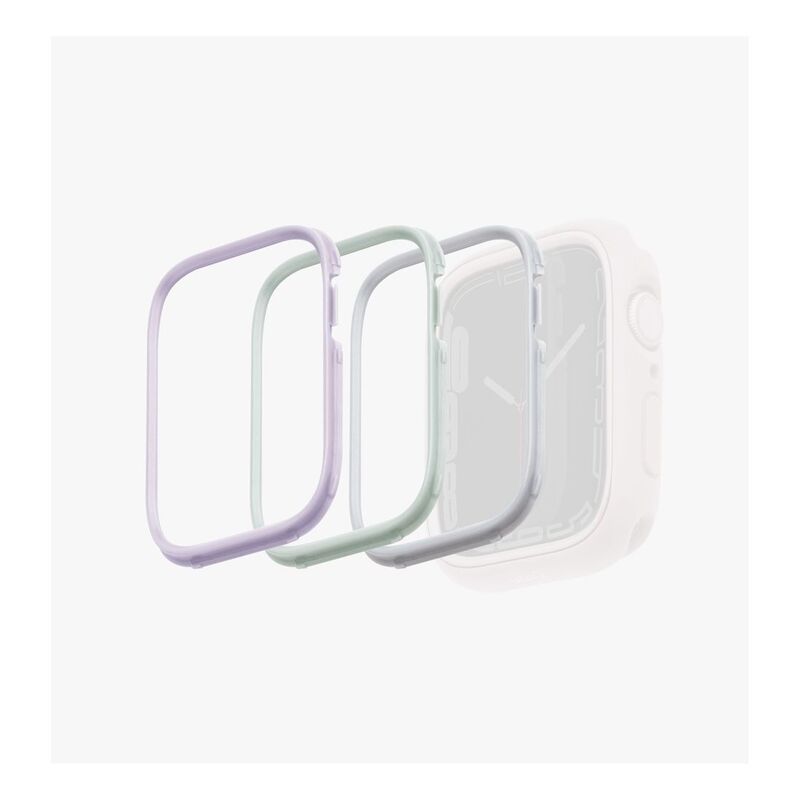 Uniq Moduo 3-in-1 PC Bezel Protector for Apple Watch 41/40mm - Sage/Lilac/White (Bundle)
