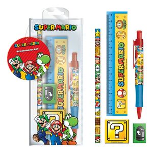 Super Mario Colour Block Stationary Set (Set of 5)