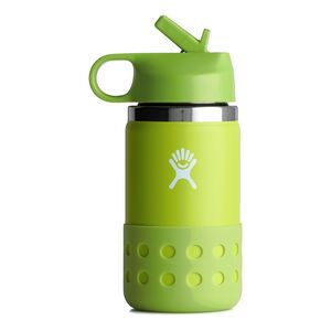 Hydro Flask Kids Wide Mouth Straw Lid & Boot Stainless Steel Water Bottle 355ml - Firefly