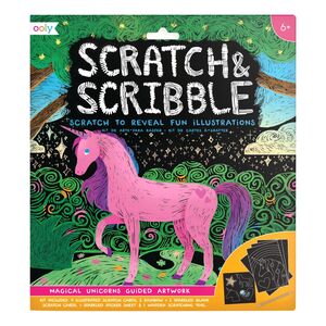 Ooly Scratch & Scribble Colouring Book - Magical Unicorns