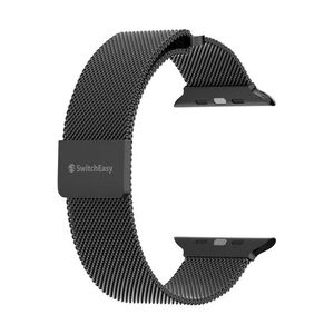 SwitchEasy Mesh Stainless Steel Watch Loop with Magnetic Clasp for Apple Watch 42/44/45mm - Black