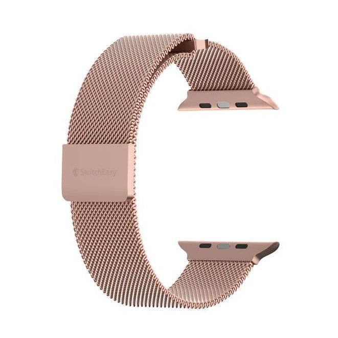 SwitchEasy Mesh Stainless Steel Watch Loop with Magnetic Clasp for Apple Watch 42/44/45mm - Rose Gold