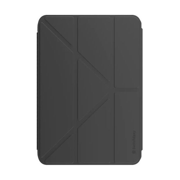 SwitchEasy Origami Nude Folding Folio Clear Hardback Case with Pencil Holder for iPad Mini 8.3-Inch - Black