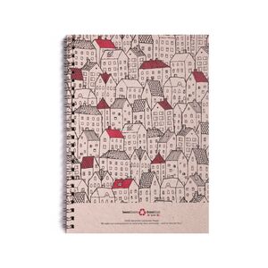 Pug Spiral Collection Rooftops Recycled Paper Plain A5 Notebook (14.5 X 21cm)